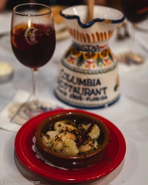 Gambas and Sangria at Columbia Restaurant in Ybor City, Tampa Bay, Florida