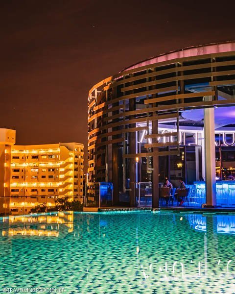 Aqua Luna at night at Park Hotel Alexandra in Singapore