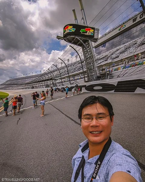 Travelling Foodie Raymond Cua on the Infield Track at Daytona International Speedway