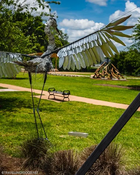 Heron Sculpture at Tuscawilla Art Park in Ocala, Florida