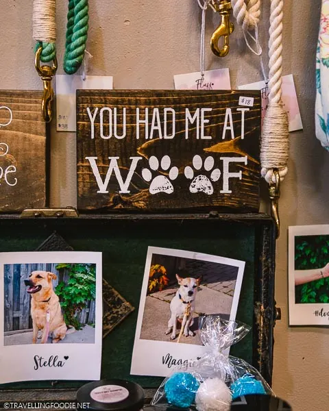 You Had Me At Woof sign and dog products at Urban Art Market