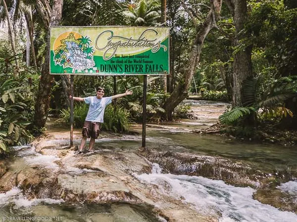 Travelling Foodie Raymond Cua at the end of Dunn's River Falls climb in Ocho Rios