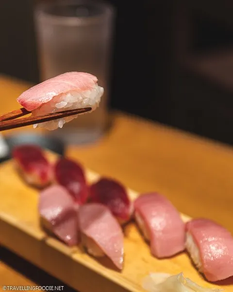 Blue Fin Tuna Nigiri at Itamae Sushi in Tokyo, Japan