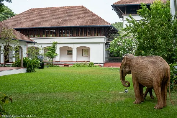 Courtyard with Elephant Statue at Brunton Boatyard in Kochi