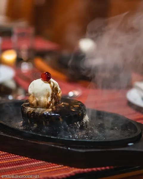 Ice Cream Brownie Sandwich on Sizzling Plate at The Elephant Court
