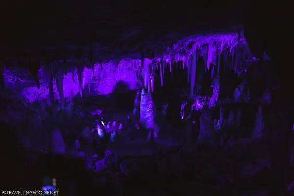 Lights Off inside King's Row Cave at Glenwood Caverns Adventure Park
