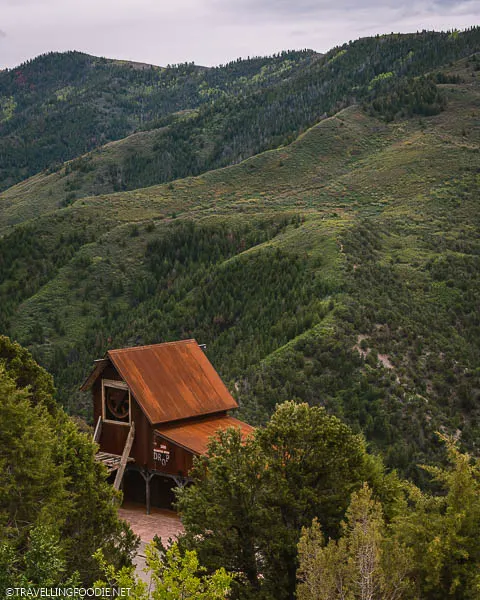 Haunted Mine Drop with Mountain Backdrop at Glenwood Caverns Adventure Park