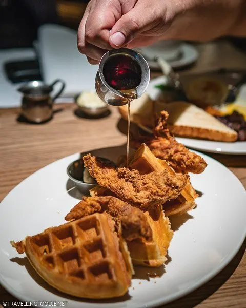Chicken and Waffles at Corinne Restaurant in Le Meridien Denver Downtown