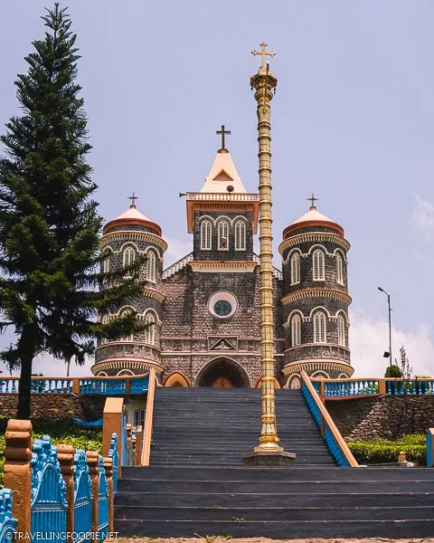 Pattumala Matha Church from stairs at Pambanar, Kerala