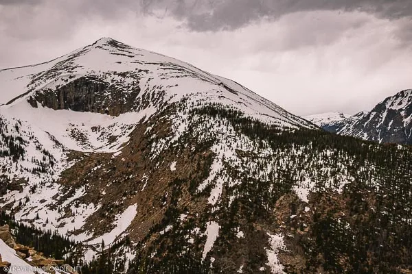 Close-up of Snowy Mountains at Rocky Mountain National Park
