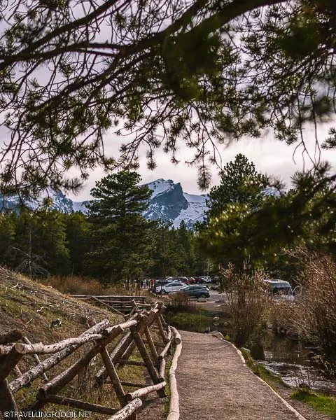 Framing the Snowy Mountain at Sprague Lake in Rocky Mountain National Park