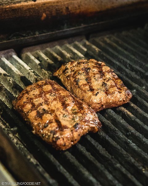 Two Certified Angus Steaks on Grill