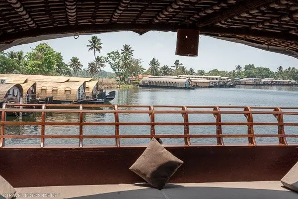 Views from Upper Deck of Xandari Riverscapes Houseboat in Alleppey, Kerala