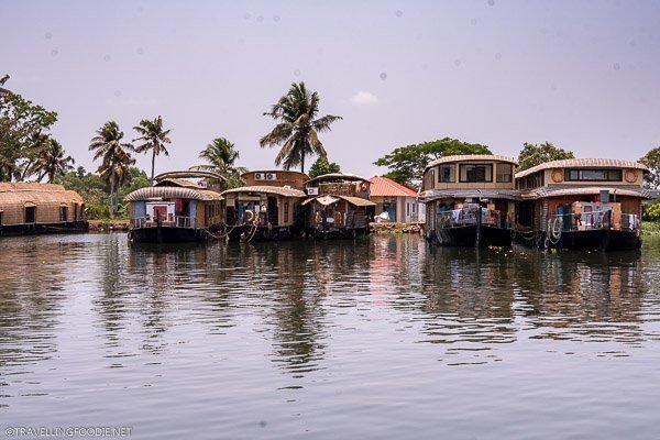 Row of House Boats in Alleppey, India