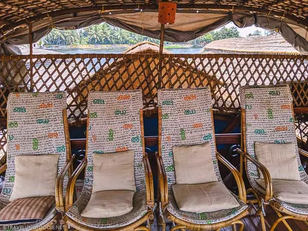 Loungers on Houseboat of Xandari Riverscapes in Alappuzha
