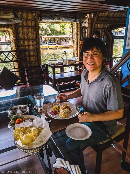 Travelling Foodie Raymond Cua enjoying Indian Dinner on Xandari Riverscapes in Alleppey