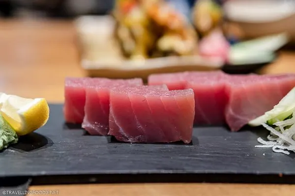 Non-Spicy Tuna Sashimi at Akimitsu Tendon