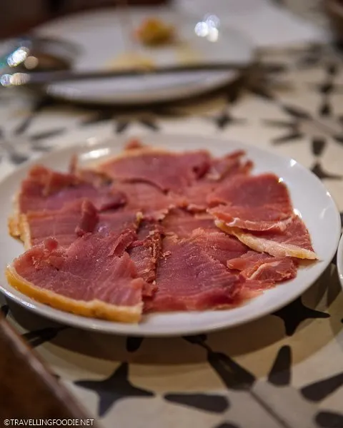 Fresh Serrano Ham at Barcino, best Spanish restaurants in Manila