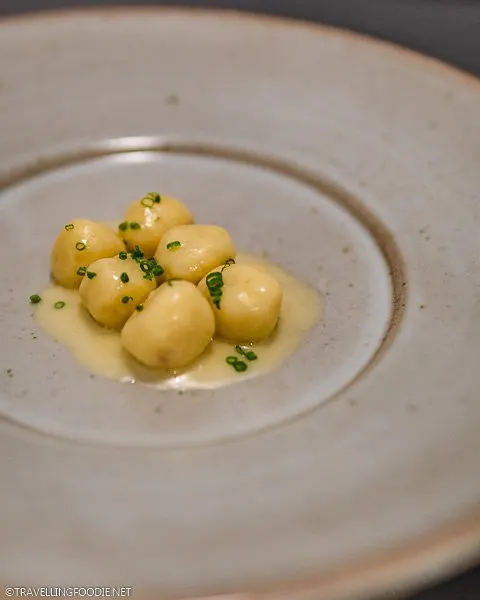 Gnocchi with Cultured Butter and Chive from Traditional Tasting Menu at Est Restaurant