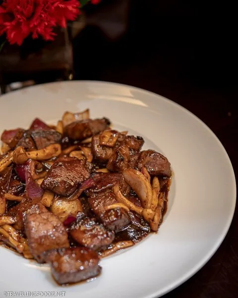 Beef with Shimeji Mushrooms at House of Zhou at Solaire Resort in Manila