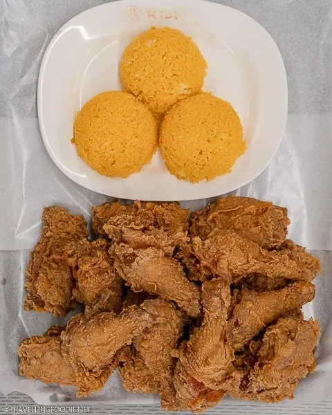 20 pieces Fried Chicken and 3 cups Spanish Rice at Kipp's Chicken in Manila