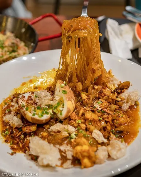 Lifting the Luglog Noodles at Locavore, one of Manila's best Filipino restaurants
