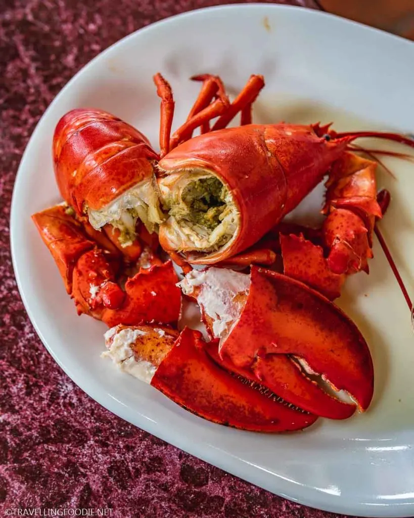 Cracked Lobster at Halls Harbour Lobster Pound in Nova Scotia