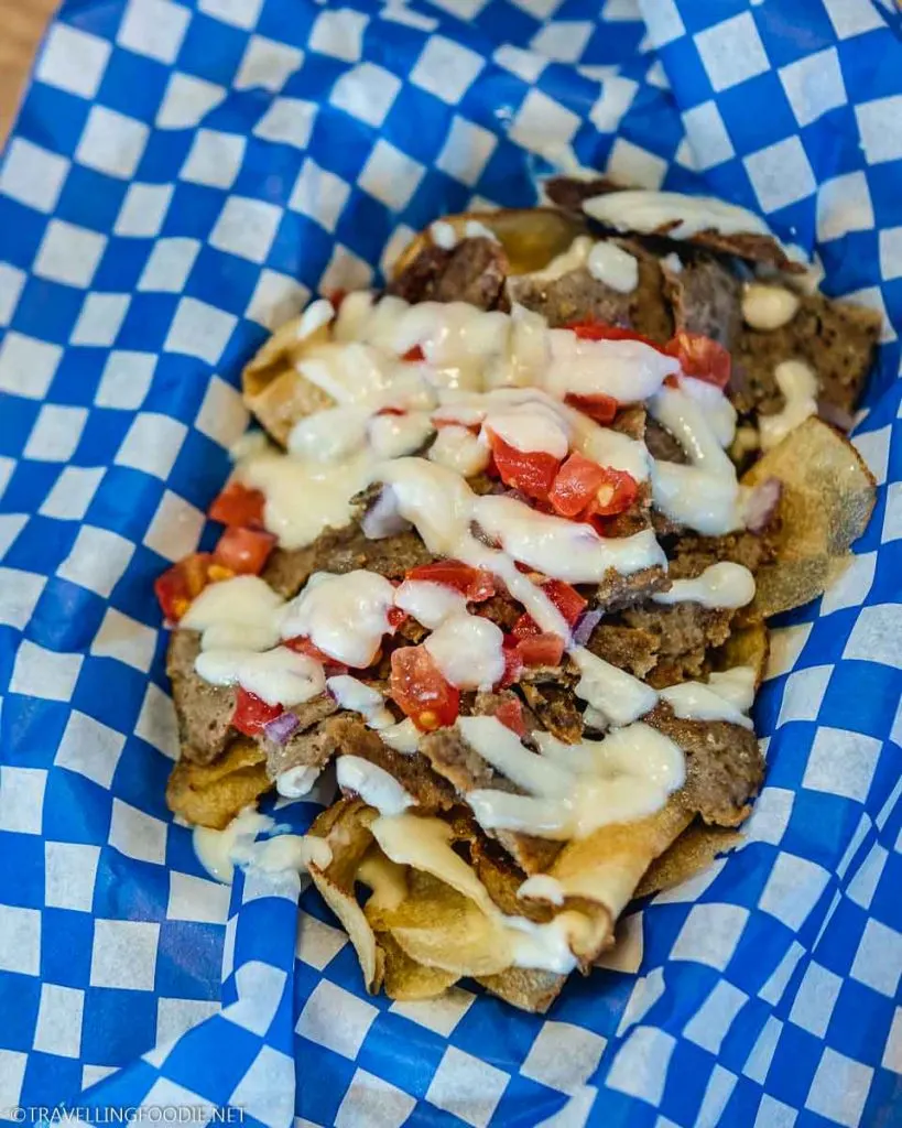 Donair Brewer's Chips at Heritage Kitchen Food Truck in Yarmouth, Nova Scotia