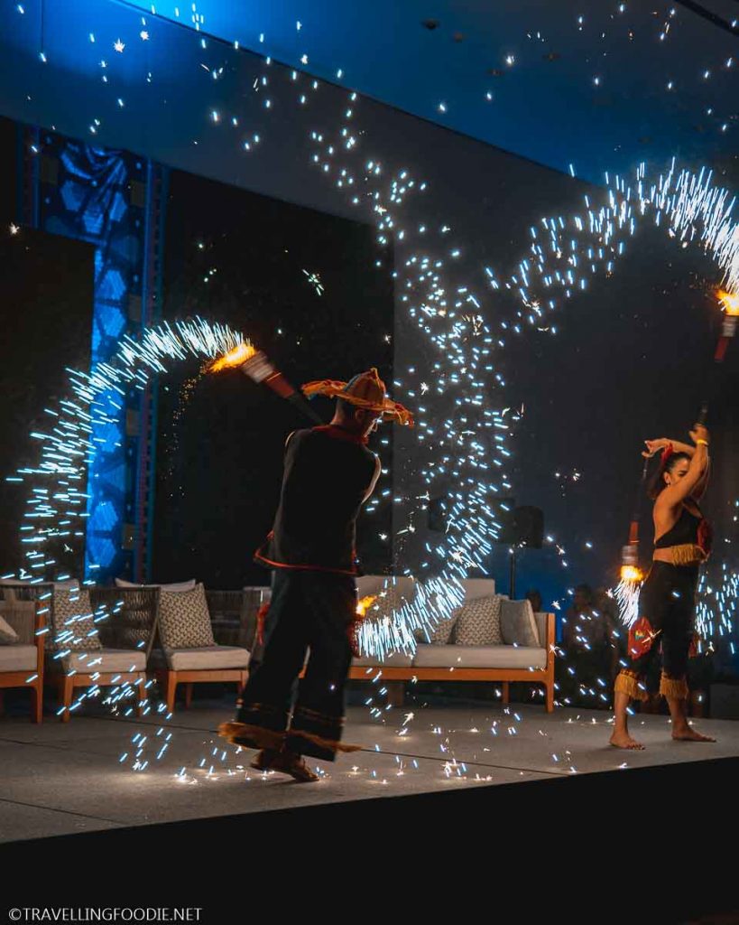 Two Dancers with Sparklers at Puerto Vallarta Festival Gourmet International