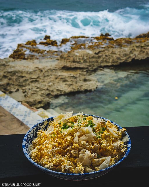 Truffle Popcorn with Cheese on Cane Bay at AMA in St. Croix, US Virgin Islands