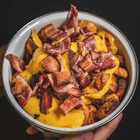 Air Fried Bacon Cheese Tots in a bowl