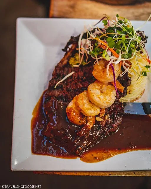 Ribeye and Shrimp Entree at Bon Manjer in St. Croix, US Virgin Islands