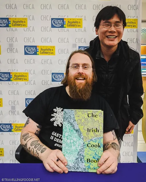 Michelin Chef JP McMahon and Travelling Foodie Raymond Cua with The Irish Cook Book signing at George Brown College in Toronto, Ontario
