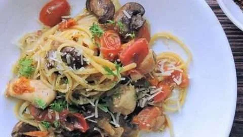 Chicken with Mushrooms and Fresh Tomatoes