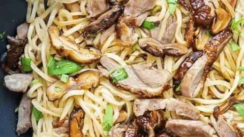 E-Fu Noodles with Roast Duck
