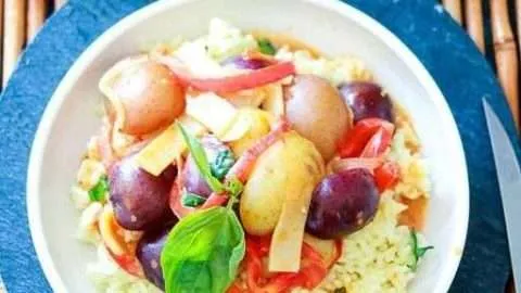 Red Curry Coconut Baby Potato Stew