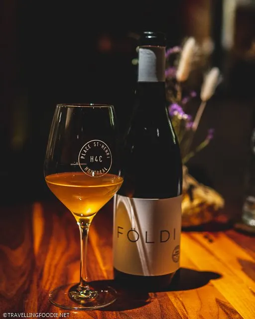 Foldi Orange Wine at H4C par Dany Bolduc for Montreal en Lumiere 2020 Tasting Menu