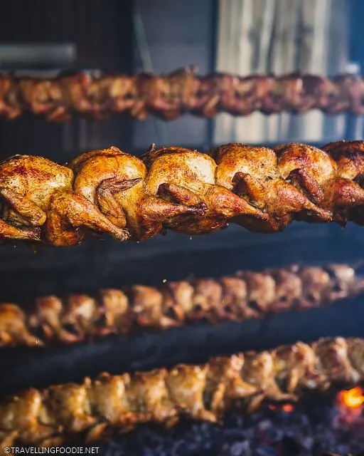 Open Pit BBQ with Rotisserie Chicken at La Reine Chicken Shack in St. Croix, USVI