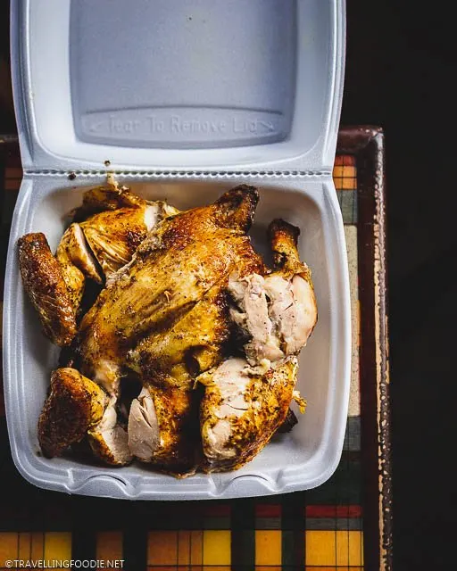 Half Rotisserrie Chicken at La Reine Chicken Shack in Saint Croix, US Virgin Islands