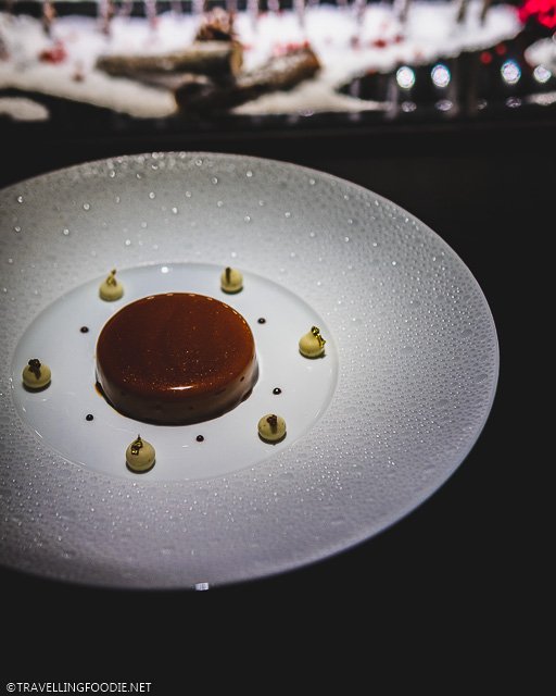 Cashew and Caramel Mousse Dessert at L'Atelier de Joel Robuchon for Montreal en Lumiere 2020 Tasting Menu