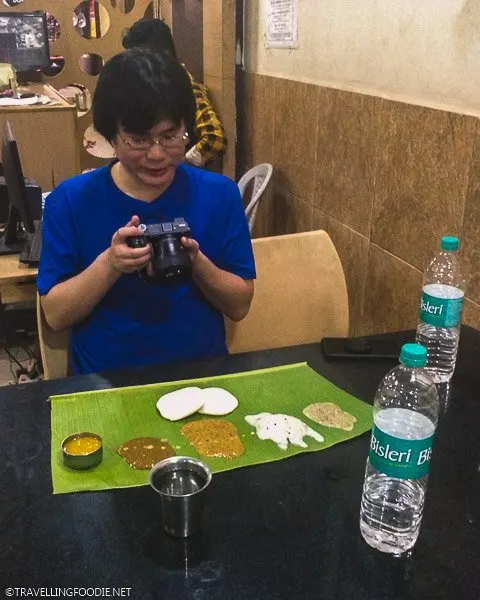 Travelling Foodie Raymond Cua taking photos of Idli in Madurai Street Food Tour