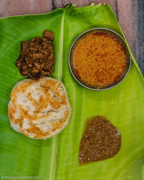 Parotta (पराठा) with Gravy at New Janani Mess in Madurai, India