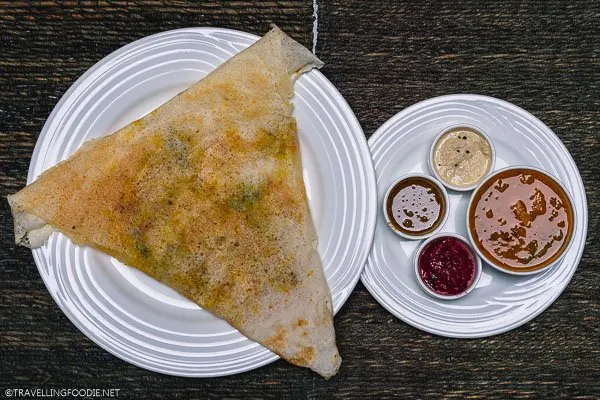 Masala Dosa with Sauces at Maison Perumal in Pondicherry, India