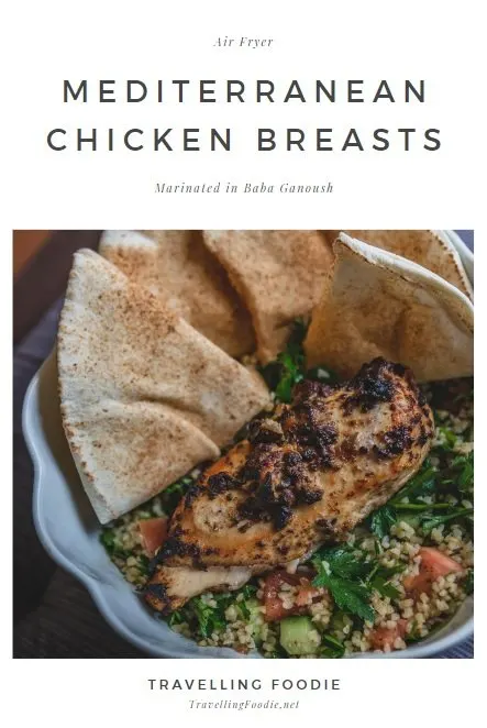 Air Fryer Mediterranean Chicken Breasts Marinated in Baba Ganoush