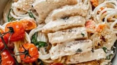Creamy Chicken Bruschetta Pasta