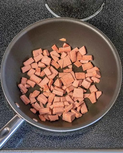 Cooked Spam on Pan