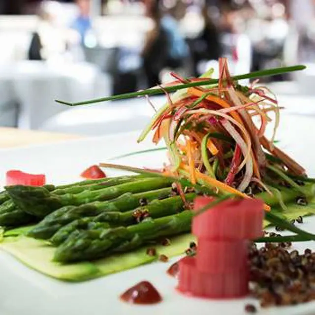 George Restaurant Asparagus, Avocado, Rhubarb in Downtown Toronto