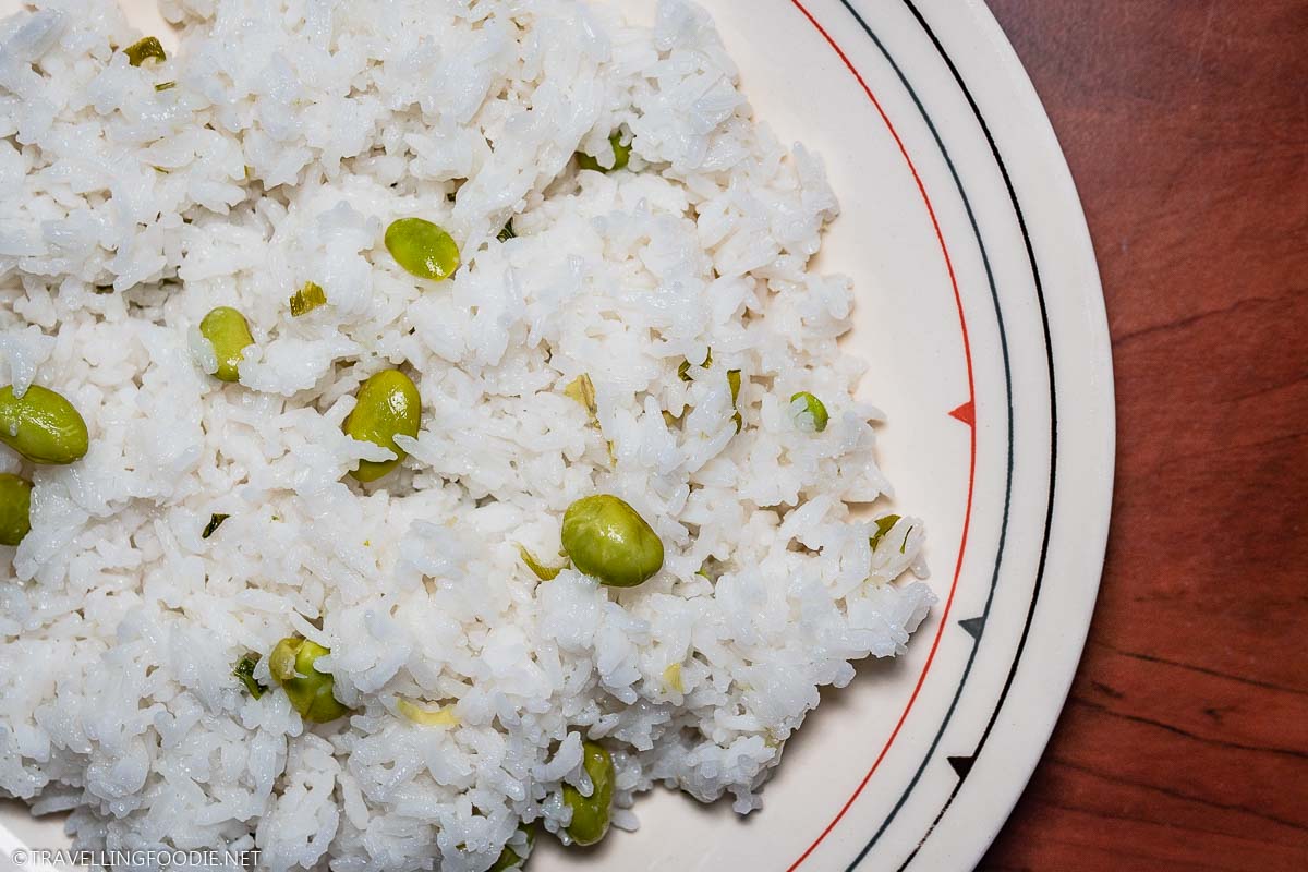 Edamame Green Onion Rice cooked on Instant Pot