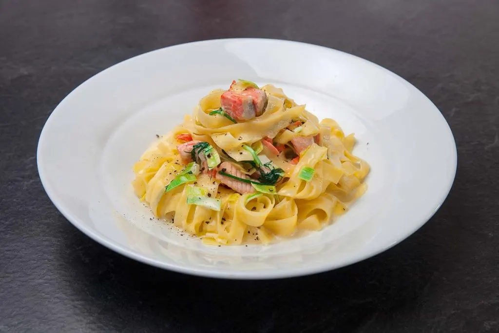 La Fenice Tuscan Chophouse Salmon Fettuccine in Downtown Toronto