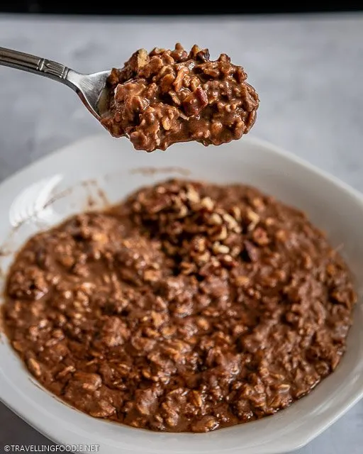 Spoonful of chocolate oat meals